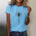 thumbnail image 1 of Xdegoge Summer Shirts for Women Graphic T Shirt Short Sleeve Making A Wish Floral Tops Casual Summer Round Neck Shirts Vintage Botanical Nature Print Loose Fit Everyday Basic Tees, 1 of 5