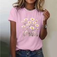 thumbnail image 1 of Xdegoge T Shirts for Women Graphic Clearance Under 10 Short Sleeve Crewneck Shirts Floral Summer Casual Tops Tunic Loose Fit Tees Soft Comfy Blouses Flash Deals Save for Later Past Orders Saved Items, 1 of 5