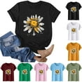 thumbnail image 1 of Xdegoge T Shirts for Women Graphic Under 10 Short Sleeve Crewneck Shirts Floral Summer Casual Tops Tunic Loose Fit Tees Soft Comfy Blouses Items, 1 of 5