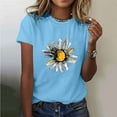 thumbnail image 1 of Xdegoge T Shirts for Women Graphic Under 10 Short Sleeve Crewneck Shirts Floral Summer Casual Tops Tunic Loose Fit Tees Soft Comfy Blouses Previous Orders Past Orders At, 1 of 5