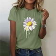 thumbnail image 1 of Xdegoge T Shirts for Women Graphic Under 10 Short Sleeve Crewneck Shirts Floral Summer Casual Tops Tunic Loose Fit Tees Soft Comfy Blouses Recent Orders Saved Items for Later, 1 of 5