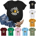 thumbnail image 1 of Xdegoge T Shirts for Women Graphic Under 10 Short Sleeve Crewneck Shirts Floral Summer Casual Tops Tunic Loose Fit Tees Soft Comfy Blouses Sales Or Where Is, 1 of 5