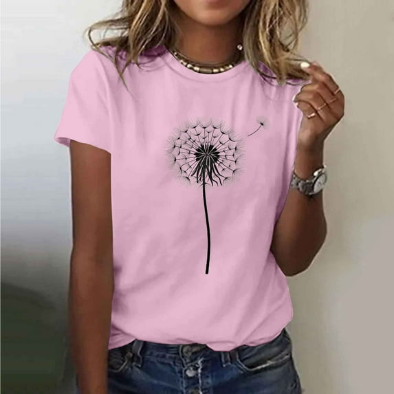 Xdegoge T Shirts for Women Graphic Under 10 Short Sleeve Crewneck Shirts Floral Summer Casual Tops Tunic Loose Fit Tees Soft Comfy Blouses Sales Or My Purchase History