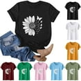thumbnail image 1 of Xdegoge T Shirts for Women Graphic Under 10 Short Sleeve Crewneck Shirts Floral Summer Casual Tops Tunic Loose Fit Tees Soft Comfy Blouses In Store Shopping Same Day Delivery, 1 of 5