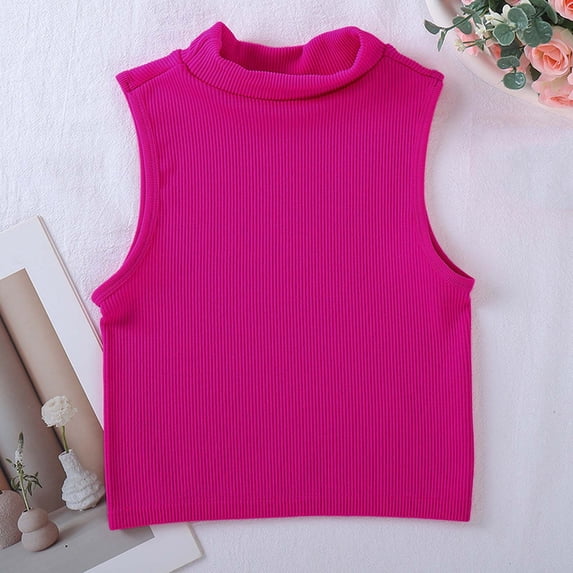 Xdegoge Tank Top for Women Mock Neck Sleeveless Slim Fit Ribbed Knit Shell Top Casual Basic High Neck Undershirt Stretchy Lightweight Chic Minimalism Layering Daily Tops
