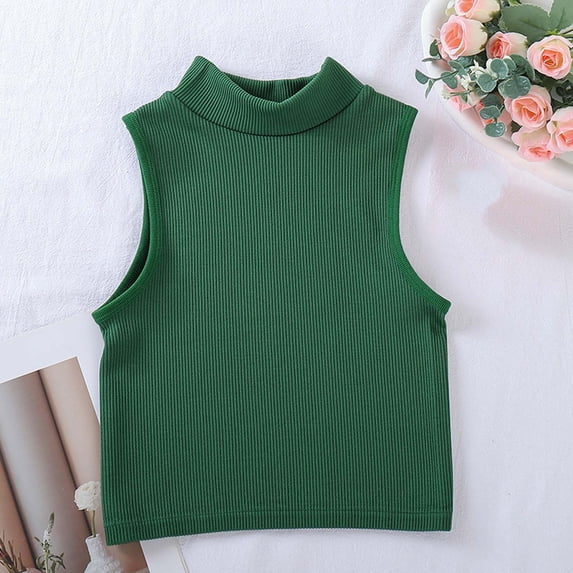 Xdegoge Tank Top for Women Mock Neck Sleeveless Slim Fit Ribbed Knit Shell Top Casual Basic High Neck Undershirt Stretchy Lightweight Chic Minimalism Layering Daily Tops