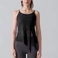 thumbnail image 1 of Xdegoge Tank Top for Women Round Neck Sleeveless Activewear Style Double Layer Strappy Design Front Slit Hem Lightweight Breathable Stretchy Yoga Workout Athletic Gym Casual Layering Summer Tops, 1 of 5