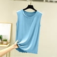 thumbnail image 1 of Xdegoge Tank Tops for Women Crewneck Sleeveless Basic Daily Wear Undershirt Loose Fit Solid Color Stretchy Breathable Lightweight Soft Comfy Summer Muscle Shirts, 1 of 5