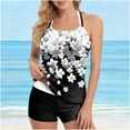 thumbnail image 1 of Xdegoge Tankini Swimsuits for Women Tummy Control Full Coverage High Waist Modest Tankinis Bathing Suit Adjustable Strap Tops Floral Print Swim Suits with Shorts, 1 of 7