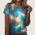 thumbnail image 1 of Xdegoge Tee for Women Crewneck Short Sleeve Vintage Universe Nebula Landscape Graphic Print Regular Fit Soft Lightweight Performance Fabric Summer Streetwear Tops, 1 of 5