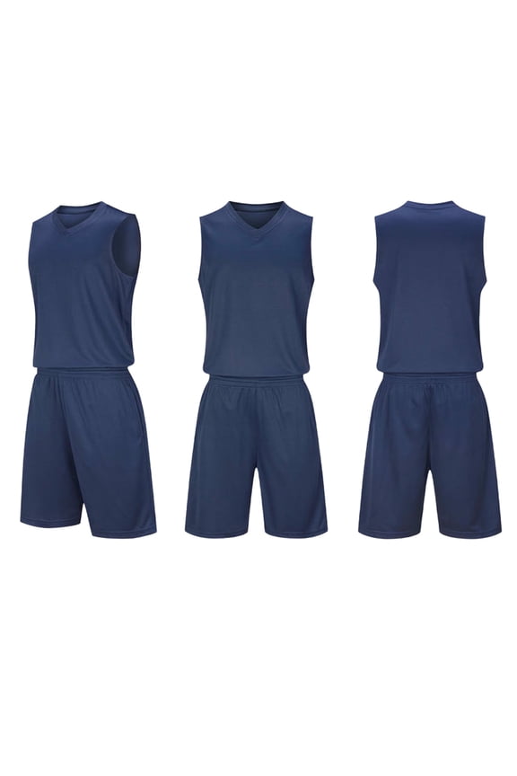 Teen Basketball Jersey 2 Piece Set V-Neck Sleeveless Tank Top and Mesh Shorts Loose Fit Athletic Gym Training Sportswear, 4T-13Y