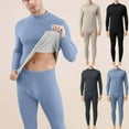 thumbnail image 1 of Xdegoge Thermal Underwear for Men Plus Size Elastic Warm Sets Crewneck Long Sleeve Base Layer Elastic Long Johns Set Casual Solid Color Close Fitting Clothing, 1 of 10