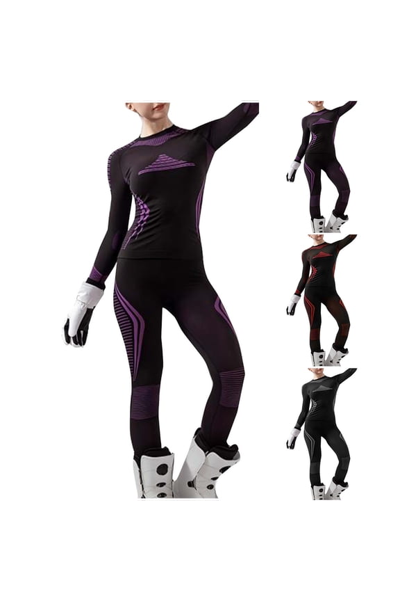 Thermal Underwear for Women Long Sleeve Top & Long Johns Soft Warm Set Athletic Ski Moisture Wicking Sets Tight Skiing Sports Breathable Clothing