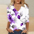 thumbnail image 1 of Xdegoge Todays Order For Delivery From 3/4 Sleeve T Shirts For Women Floral V Neck T Shirts Going Out Summer Fashion Tops 2025 Dressy Casual Shirts Y2K Cute Boho Shirts Cancel Membership, 1 of 4