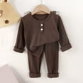 thumbnail image 1 of Xdegoge Toddler Baby Boys Girls Ribbed Clothes Set Long Sleeve Shirts and Elastic Waist Pants 2 Piece Fall Winter Outfits Casual Lounge Pajamas, 1 of 8