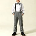thumbnail image 1 of Xdegoge Toddler Boys formal Suit Clothes Set Long Sleeve Button Down Dress Shirt with Bowtie and Suspender Pants Gentleman Outfit for Wedding Party, 1 of 9