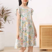 Xdegoge Toddler Girl Summer Dress Sleeveless Floral Boho Dresses Vacation Casual Beach Dress Teen Girl Dresses Size 12-14 Multicolor Teen Girl Clothes Clearance Today Prime Women