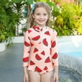 thumbnail image 1 of Xdegoge Toddler Girl Swimsuit Long Sleeve Zipper Bathing Suit Print Girls' Beach Swimwear Mesh Toddler Kids Bathing Suit Adjustable Straps Swimwear Zipper Bathing Suit with Sun Protection Beachwear, 1 of 9
