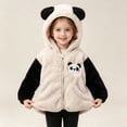 thumbnail image 1 of Xdegoge Toddler Girls Fuzzy Fleece Hooded Jacket Cute Panda Zip Up Plush Coat Winter Warm Thick Outerwear for Holiday, Size 3-4T, 1 of 1
