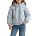 thumbnail image 1 of Xdegoge Toddler Girls Quilted Jacket Hooded Lightweight Puffer Coat Zip Up Winter Outerwear Fall Windproof Warm Clothes with Pockets, Size 3-4T, 1 of 1