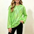 thumbnail image 1 of Xdegoge Toddler Kids Girls Metallic Shiny Shirt Long Sleeve Holographic Pullover Tops Dance Performance Wear Sparkle Festival Outfit, Size 3-4T, 1 of 1