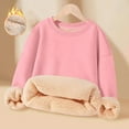 thumbnail image 1 of Xdegoge Toddlers Boys Girls Sherpa Lined Sweatshirt Crewneck Warm Winter Tops Kids Fleece Sweatshirt Thermal Loose Fit Fuzzy Pullover Sweater Teen Clothes Size 3-15, 1 of 6
