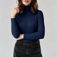thumbnail image 1 of Xdegoge Turtleneck Tops for Women Long Sleeve Ribbed Knit Slim Fit Casual Basic Mock Neck Clothes Fall Winter Warm Comfy Layering Stretch Soft Sweaters, 1 of 9