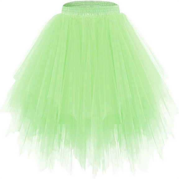 Xdegoge Tutu Skirt for Girls, Multi-Layer Tulle High-Low Hem with Elastic Waistband, Dance Costume Performance Skirt
