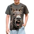 thumbnail image 1 of Xdegoge Tween Boys Girls 3D Donkey Graphic T-Shirts Funny Animal Print Short Sleeve Crewneck Novelty Tees Summer Casual Tops, Size 11-12, 1 of 8