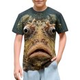 thumbnail image 1 of Xdegoge Tween Kids Novelty 3D Monster Fish Graphic T-Shirts Boys Girls Funny Ugly Animal Tees Short Sleeve Casual Summer Tops, Size 11-12, 1 of 1