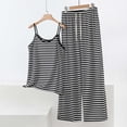 thumbnail image 1 of Xdegoge Two Piece Outfits for Women Spaghetti Strap Sleeveless Cami Top and Wide Leg Pants Set Casual Lounge Sleepwear Striped Pattern Stretchy Summer Pajamas, 1 of 5