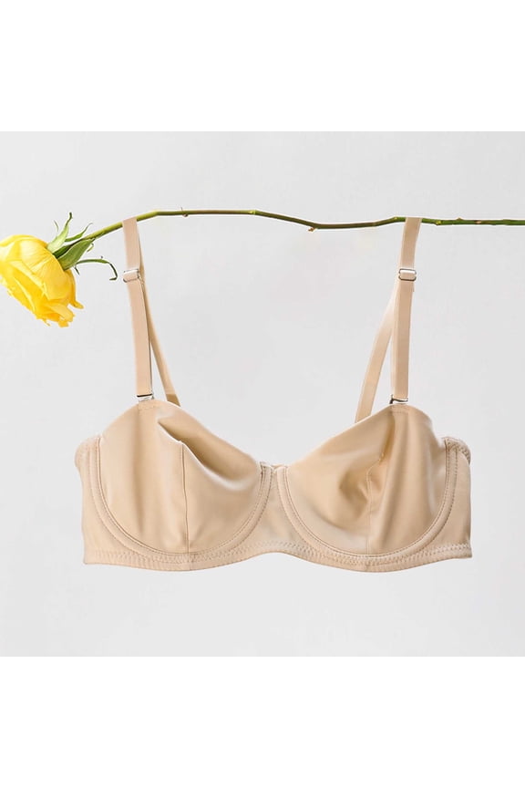 Underwire Bras for Women No Padding Convertible Lifting Full Coverage Bra Breathable Adjustable Strap Everyday Brassiere