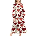 thumbnail image 1 of Xdegoge Valentine's Day Dress for Girls Heart Pattern Long Sleeve Maxi Dress Party Wear Cute Holiday Outfit for Kids, 1 of 6