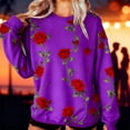 thumbnail image 1 of Xdegoge Valentine's Day Sweatshirt for Women Floral Print Long Sleeve Sweatshirts Oversized Crewneck Pullover Tops Dressy Cssual Blouses, 1 of 9