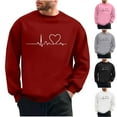 thumbnail image 1 of Xdegoge Valentines Day Sweatshirt for Men Playful Love Heart Graphic Crewneck Pullover Causal Loose Long Sleeve Valentine Top, 1 of 7