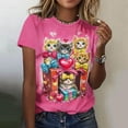thumbnail image 1 of Xdegoge Valentines Day Tshirts for Women Plus Size Cute Cats Print T-Shirt Summer Heart Graphic Tees Short Sleeve Crew Neck Shirts, 1 of 6