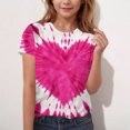 thumbnail image 1 of Xdegoge Valentines Shirts for Girls Tie-Dye Heart T-Shirt Short Sleeve Summer Tops Crew Neck Graphic Tees Cute Funny Tshirts, 1 of 5
