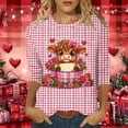 thumbnail image 1 of Xdegoge Valentines Tops for Women Crew Neck 3/4 Sleeve Pullover Cute Playful Prints Top Lightweight Cozy Plus Size Pullovers, 1 of 6