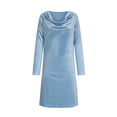 thumbnail image 1 of Xdegoge Velvet Dress for Women Long Sleeve Cowl Neck Dress Elegant Mini Formal Dress Cocktail Party Wedding Guest Dresses, 1 of 9