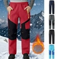 thumbnail image 1 of Xdegoge Warm Winter Snow Pants for Kids Fleece Lined Ski Trousers with Elastic Waist Outdoor Cold Weather Bottoms, 1 of 9