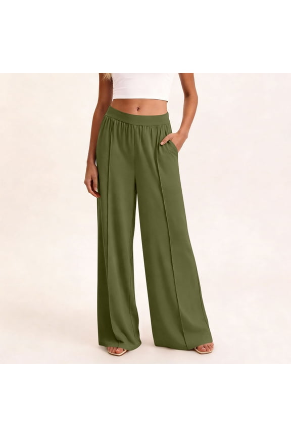 Wide Leg Dress Pants for Women High Waisted Flowy Trousers Casual Flattering Bottoms Office Work Lounge