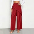 thumbnail image 1 of Xdegoge Wide Leg Pants for Women High Waisted Asymmetrical Wrap Front Skirt Flowy Palazzo Trousers Casual Dressy Office Work Summer Holiday Party Bottoms, 1 of 5