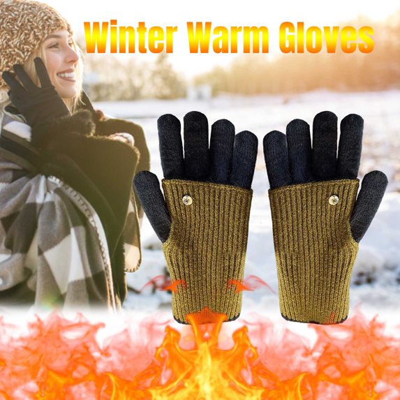 Xdegoge Winter Gloves for Men Women Unisex Knit Touchscreen Gloves Fashion Casual Warm Outdoor Snow Activities Glove Stylish Color Block Glove