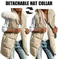 thumbnail image 1 of Xdegoge Winter Puffer Vest Women Fleece Lined Sleeveless Zip up Jackets with Detachable Faux Fur Collar, Warm Sherpa Padded Down Coats Casual Thermal Quilted Vests with Pockets Outerwear, 1 of 9
