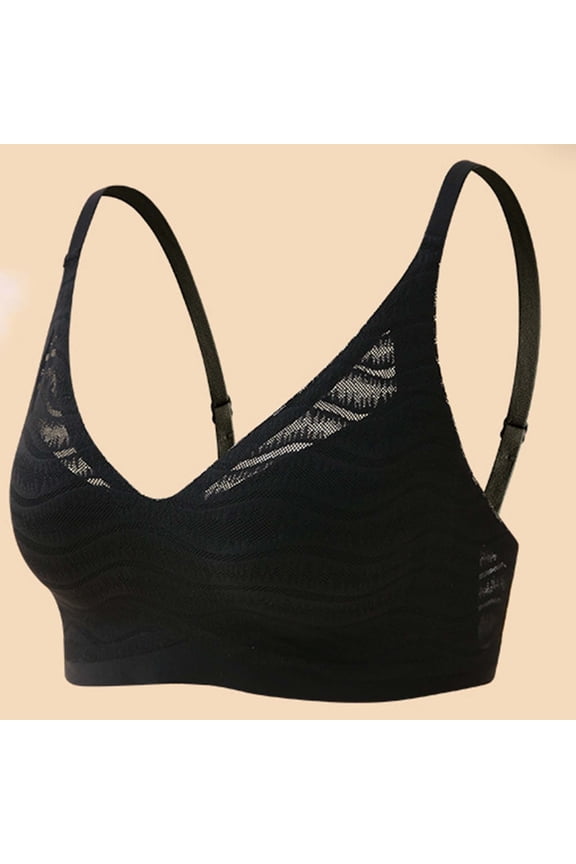 Wireless Bralettes for Women Lightweight Unlined Mesh Comfort Bras with Adjustable Straps Wave Pattern Breathable Everyday Intimates Flattering Sheer Lounge Bra