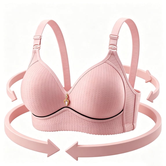 Xdegoge Wireless Bras with Support and Lift for Women Plus Size Comfort Full Coverage Elegant Adjustable Straps Bra No Underwire Padded Wireless Bralettes