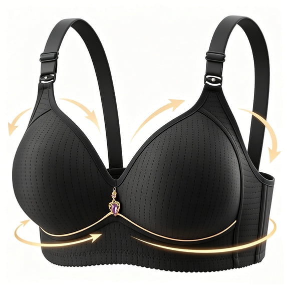 Xdegoge Wireless Bras with Support and Lift for Women Plus Size Comfort Full Coverage Elegant Adjustable Straps Bra No Underwire Padded Wireless Bralettes