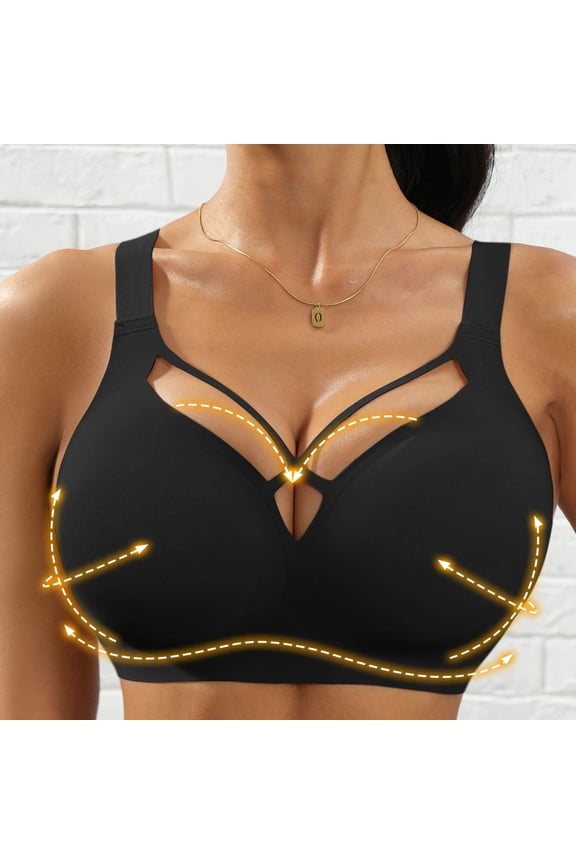 Wireless Bras with Support and Lift Push Up Seamless High Support Soft Bralette with Removable Pads Comfort Smooth Full Coverage Bra