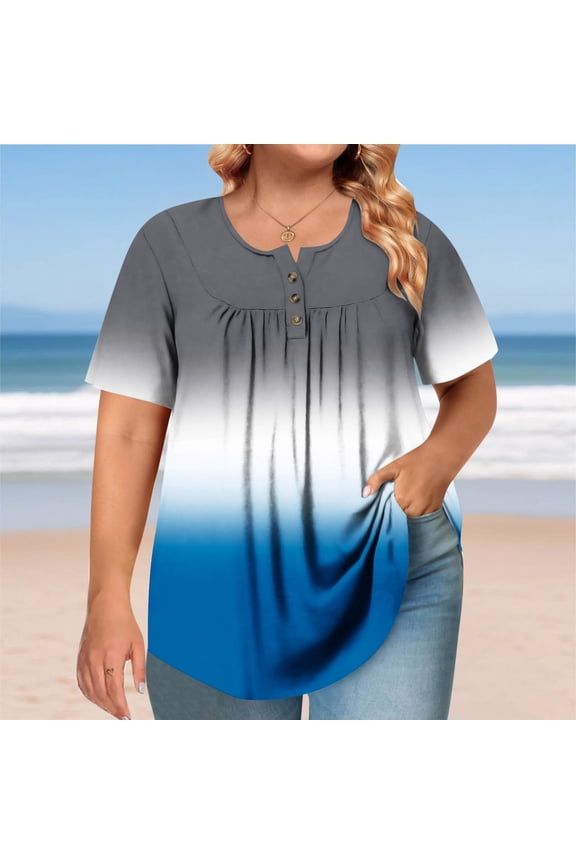 Women Activewear Clothes Ladies Tops Plus Size Short Sleeve Crewneck T Shirts Striped Summer Fashion Tunic Tops Loose Fit Dressy Casual Blouses Workout Y2K Tee Shirts Ropa Mujer