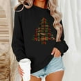 thumbnail image 1 of Xdegoge Women Christmas Sweatshirt Crew Neck Long Sleeve Tops Xmas Tree Graphic Shirts Funny Gnome Shirts for Women Women Glitter Top, Black 2XL, 1 of 6